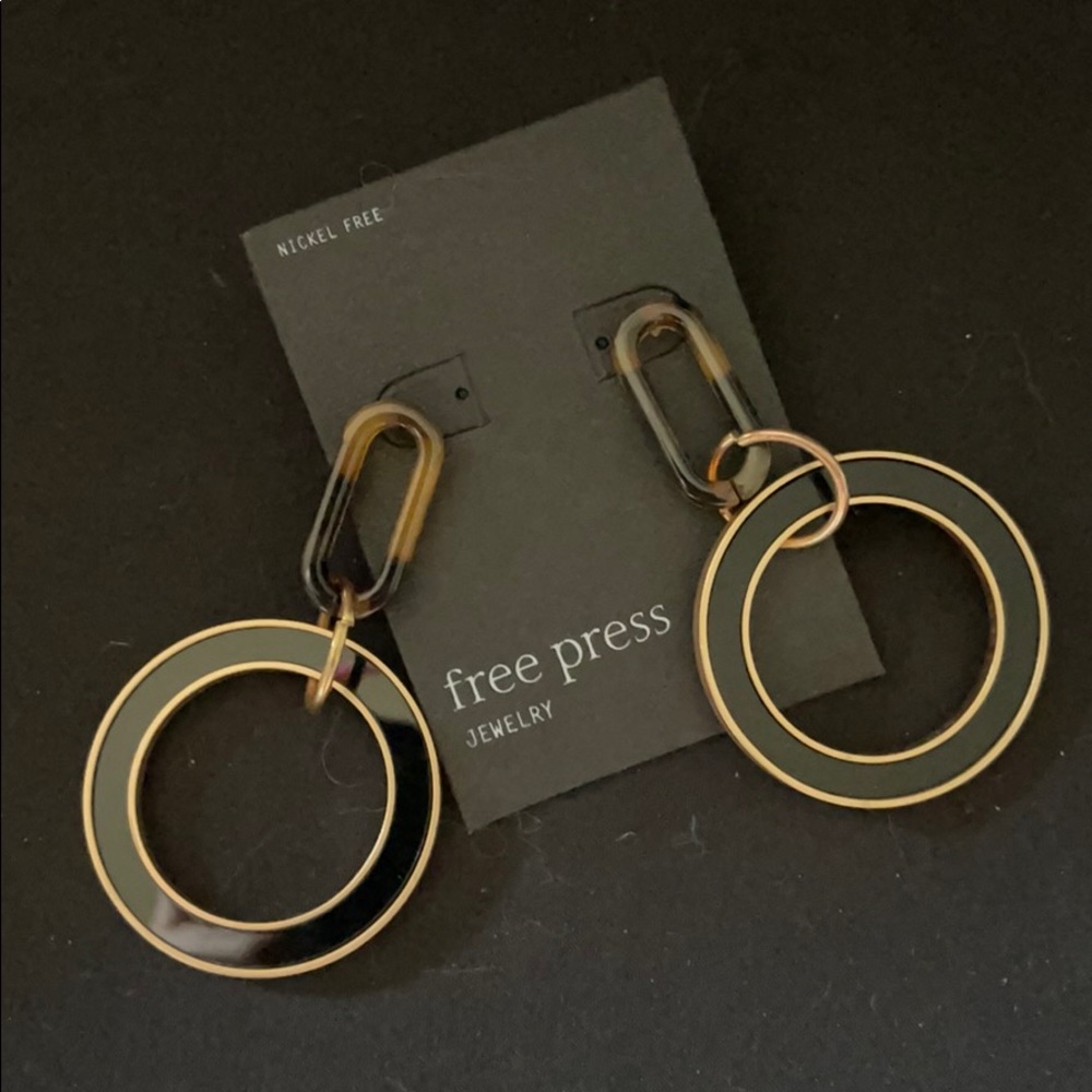 Black acrylic earrings